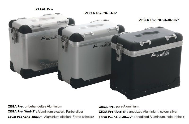 ZEGA Pro Koffersystem "And-S" 38/38 Liter mit Edelstahlträger schwarz für Yamaha MT-09 Tracer (2015-2017)