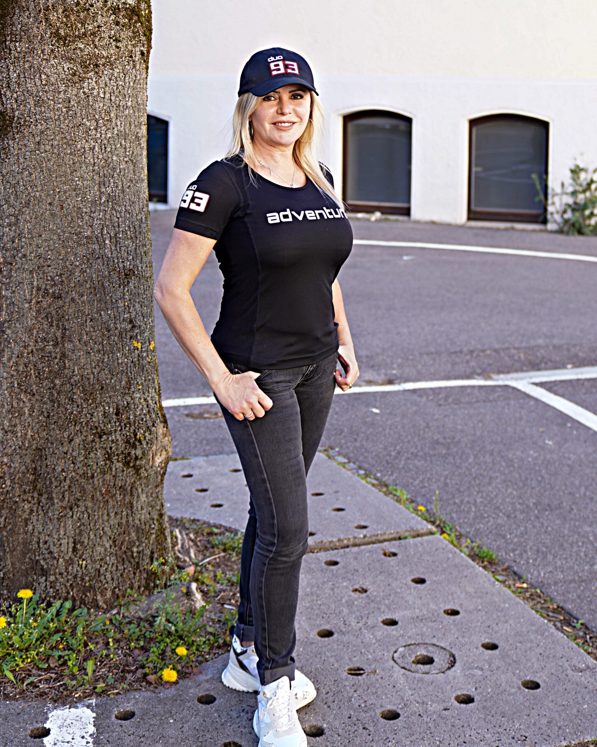Damen Funktions T-Shirt schwarz "duo93 World Travel"