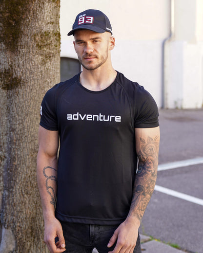 Herren Funktions T-Shirt schwarz "duo93 World Travel"
