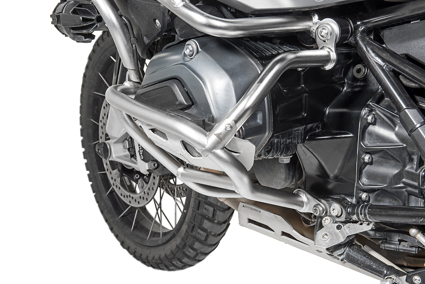 Verstärkungsstrebe Edelstahl für Original BMW Motorschutzbügel + Touratech Sturzbügelerweiterung, BMW R1200GS Adventure (LC) 2014-2016