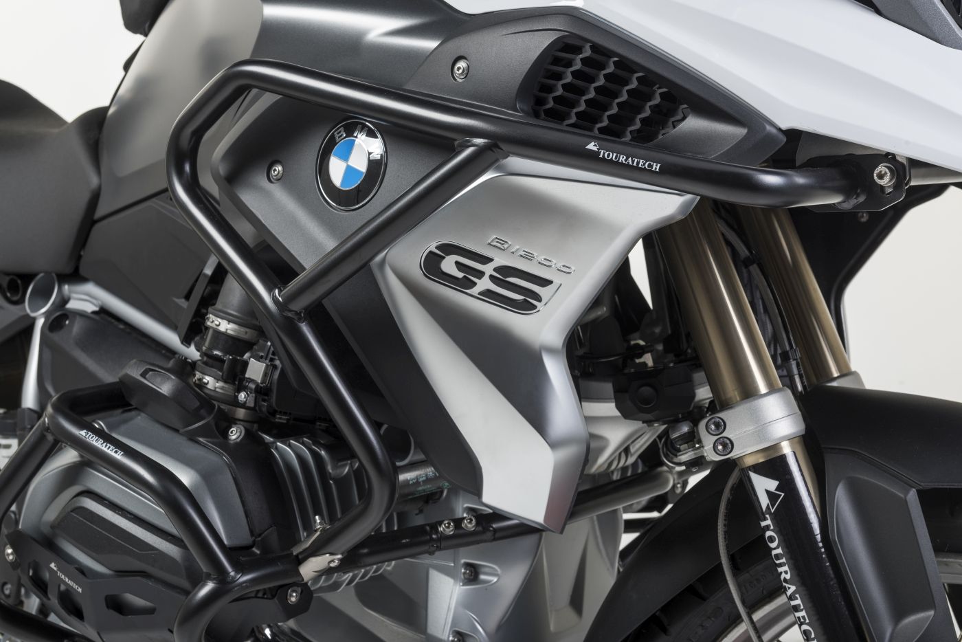 Sturzbügelerweiterung Edelstahl, schwarz für BMW R1200GS (LC) ab 2017