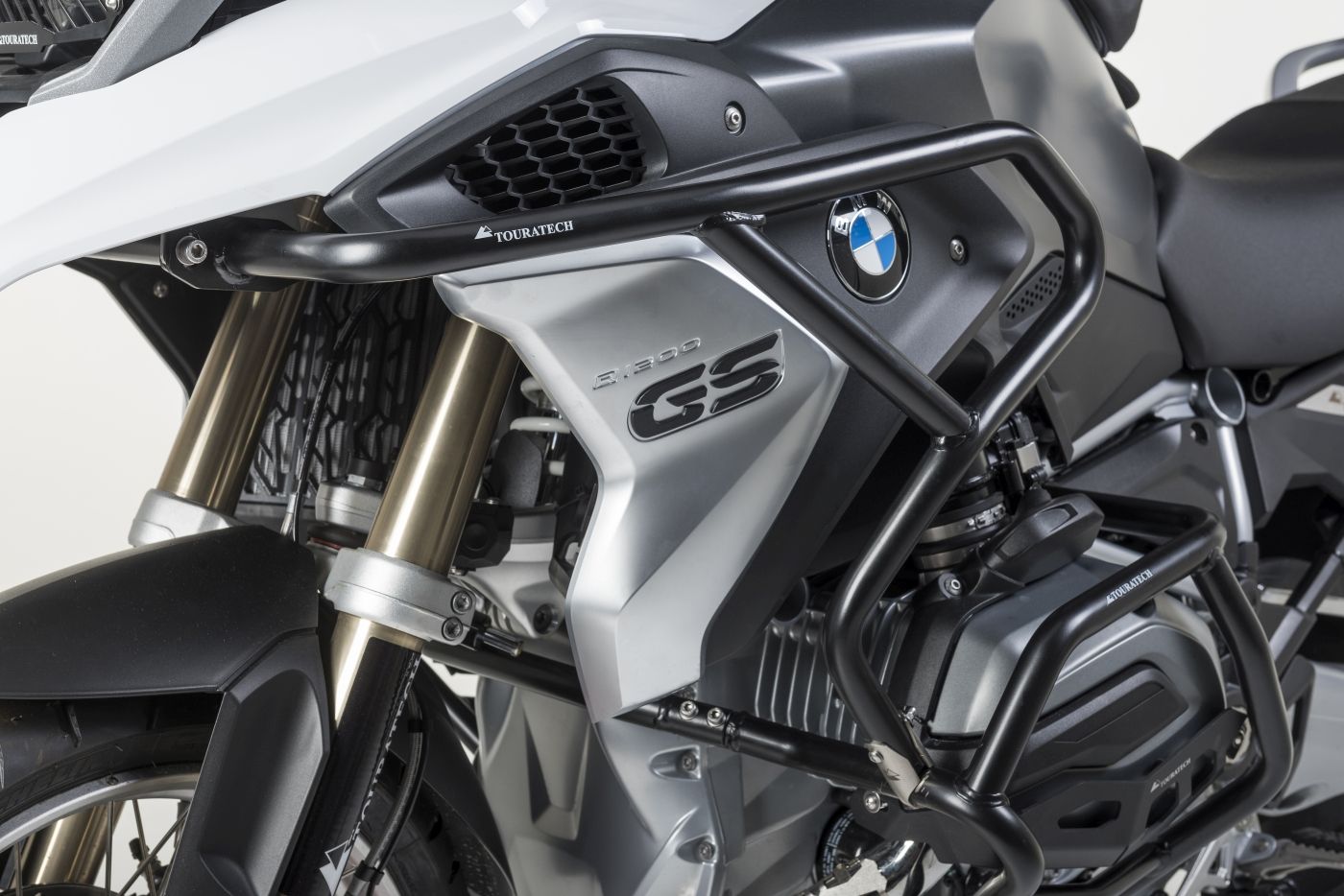 Sturzbügelerweiterung Edelstahl, schwarz für BMW R1200GS (LC) ab 2017