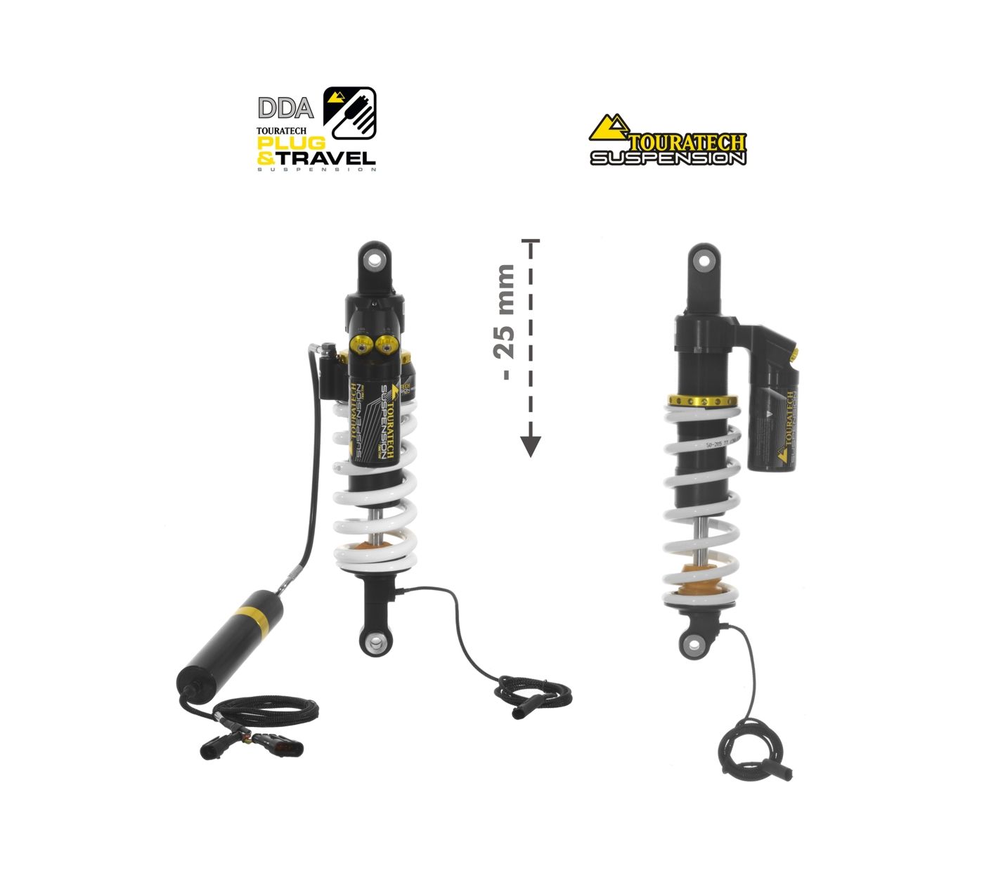 Touratech Suspension FAHRWERKSET Plug & Travel Tieferlegung -25mm für BMW R1200GS/R1250GS Adventure ab 2017