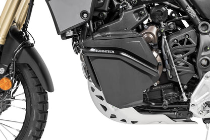 Werkzeugbox mit Motorsturzbügel - komplett - Edelstahl, schwarz für Yamaha Tenere 700